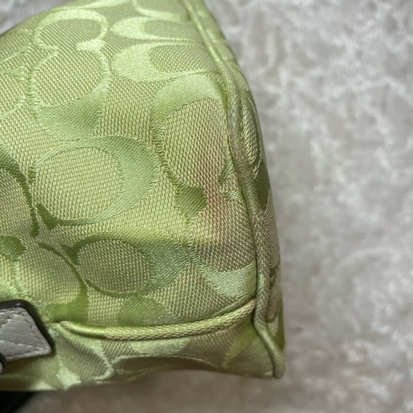 Coach lime green signature jacquard canvas & leather mini bag - Picture 8 of 8